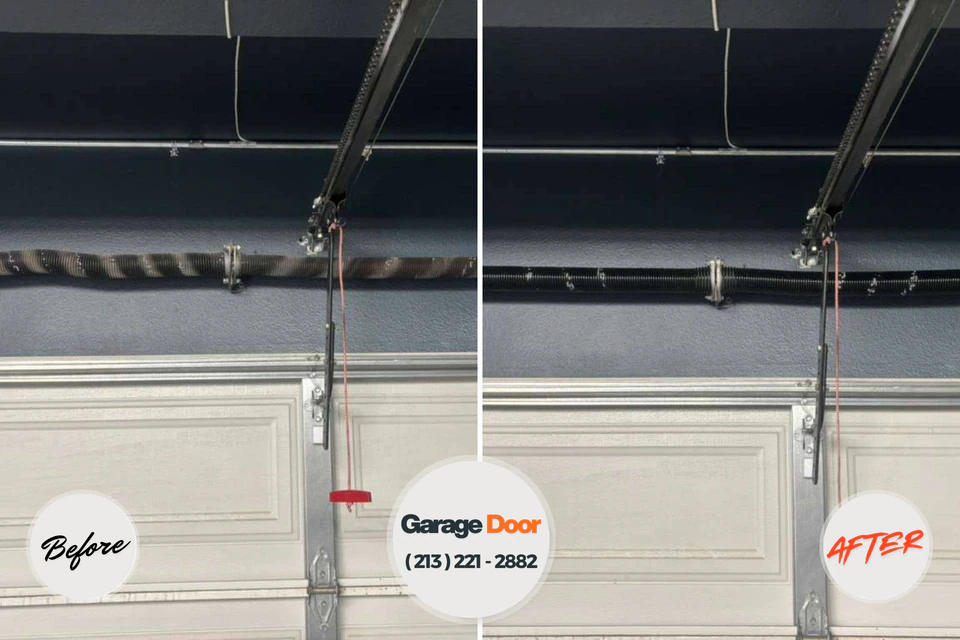 Before and after: garage door repair Woodall, OK